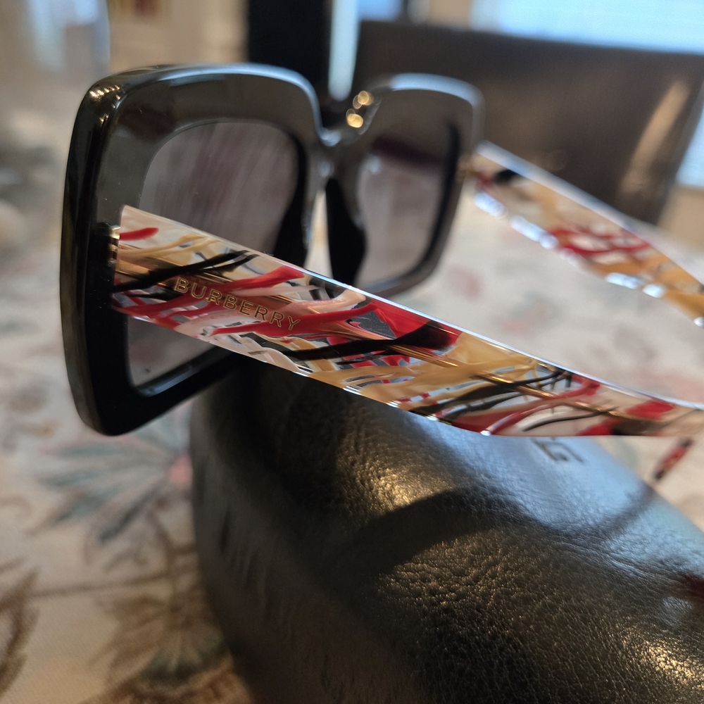 Burberry Women's Sunglasses with Black and Multicolor Design